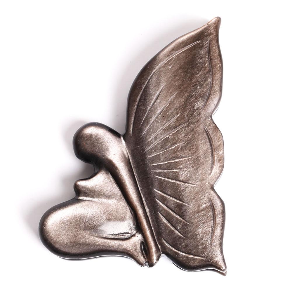 Silver Obsidian Butterfly Carvings Decor Wholesale Crystals