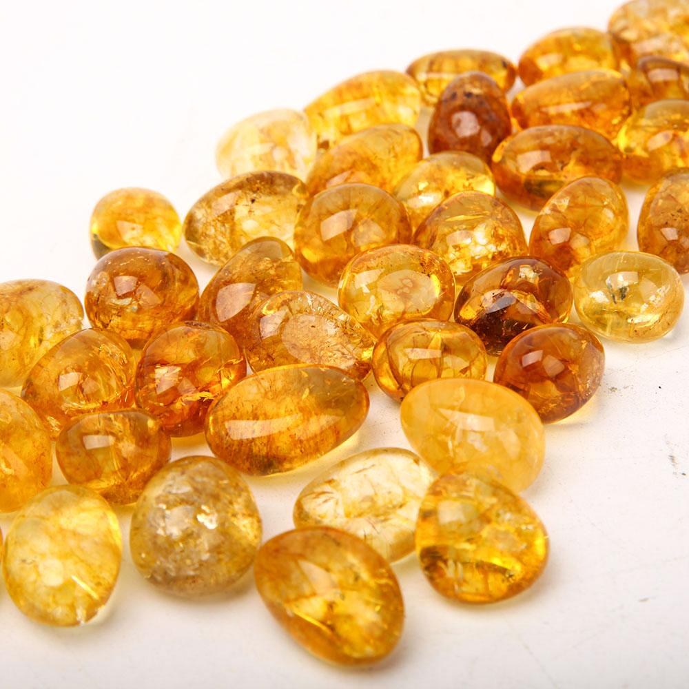 0.1kg Crack Citrine Tumbles Wholesale Crystals