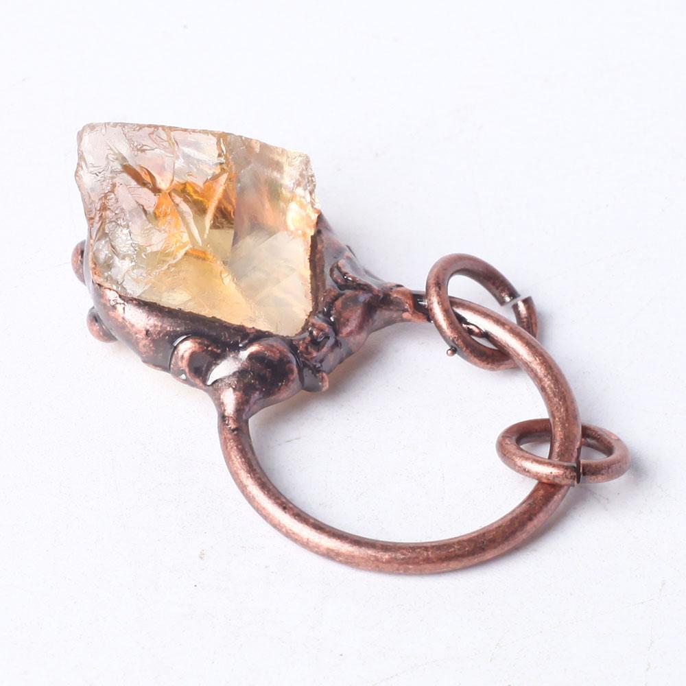 Wire Wrapped Raw Rough Irregular Shape Citrine Stone Crystal Pendant Wholesale Crystals