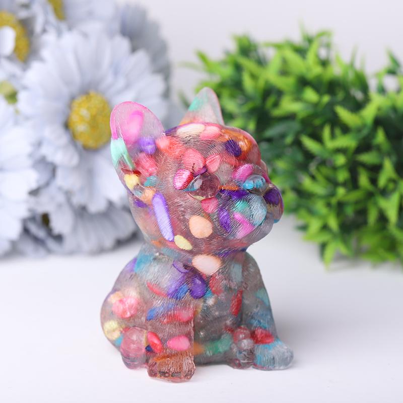 4" Resin French Bulldog Crystal Carvings Wholesale Crystals