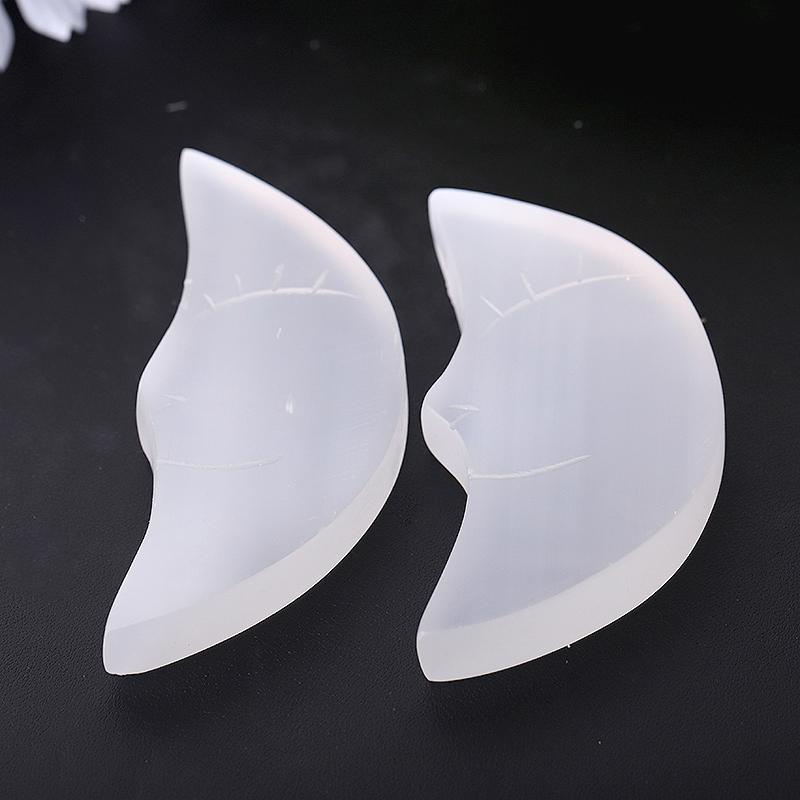 3.5"-4" Hand Carved Selenite Moon Wholesale Crystals