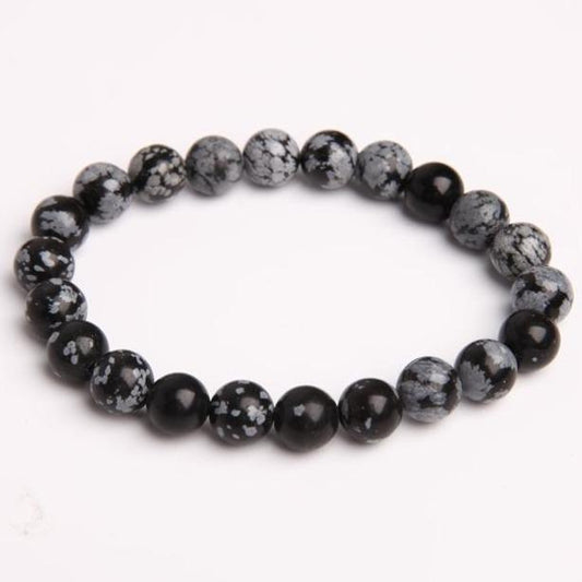 8mm Snowflake Obsidian Crystal Bracelet Wholesale Crystals