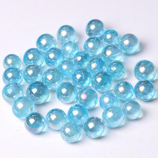 0.5-0.7'' High Quality Blue Aura Crystal Spheres Crystal Balls for Healing Wholesale Crystals