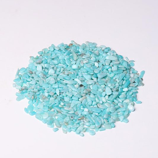 0.1kg Different Size Natural Amazonite Chips Crystal Chips for Decoration Wholesale Crystals