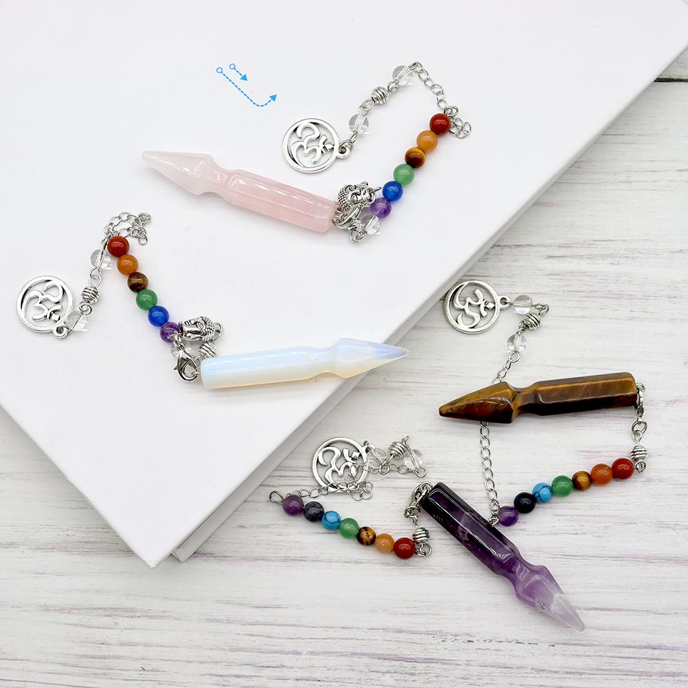 7 Chakra Healing Crystal Dowsing Pendulum Reiki Balance Meditation Jewelry Wholesale Crystals