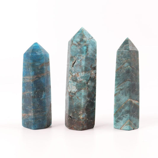 Set of 3 Blue Apatite Point Wholesale Crystals