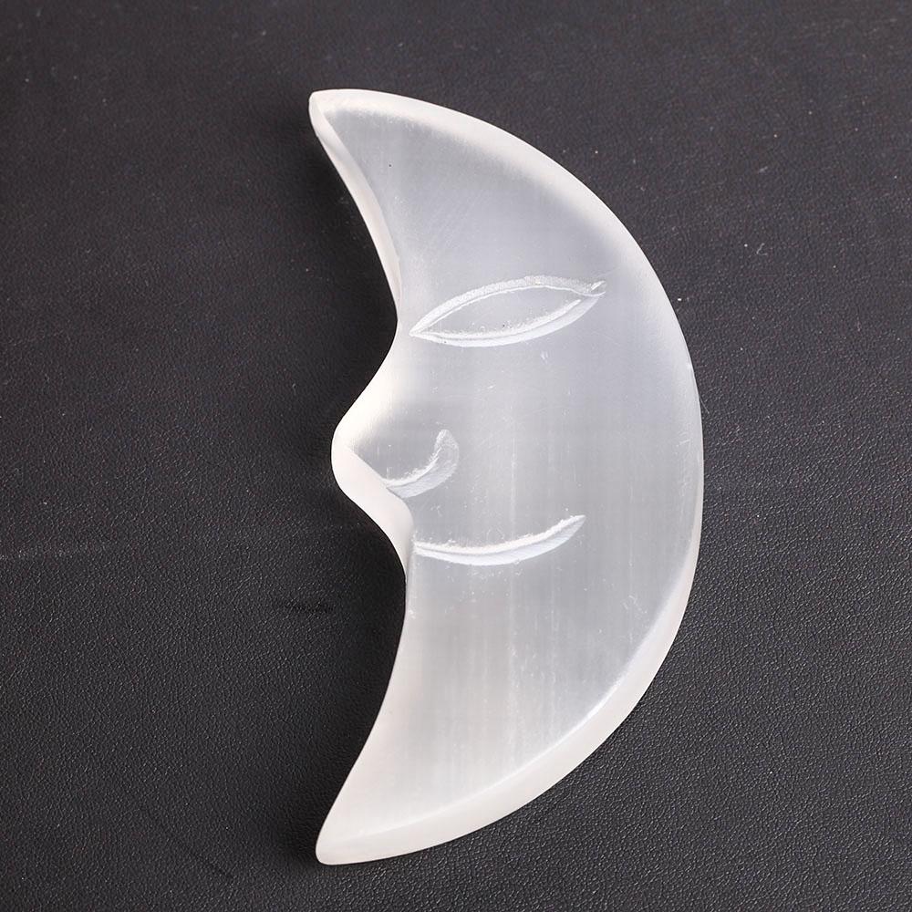 Selenite Moon Crystal Carvings 5.85" Wholesale Crystals