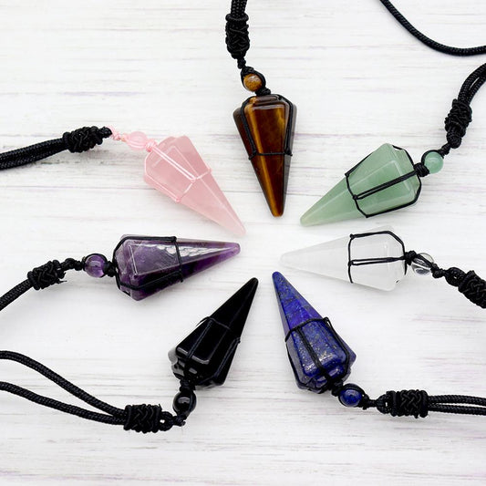 Arrow Shaped Obsidian Quartz Crystal Stone Necklace Wholesale Crystals