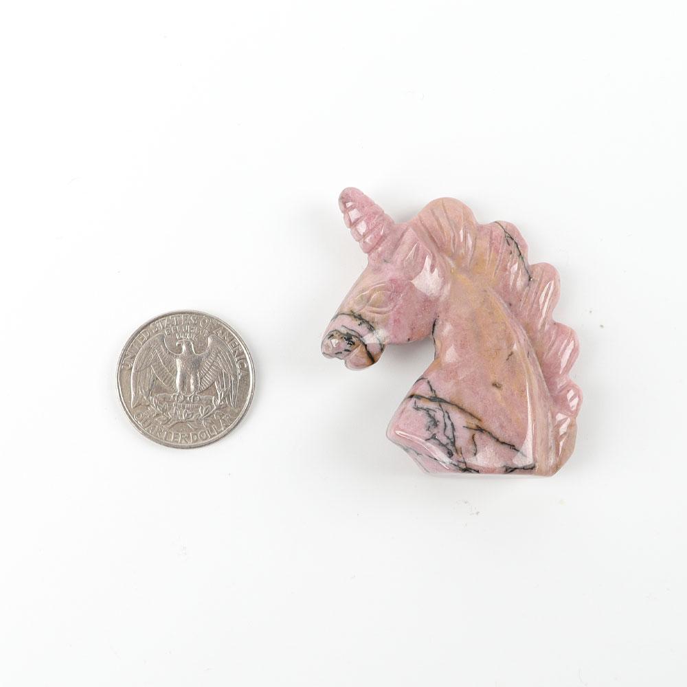 2" Rhodonite Crystal Carving Unicorn Wholesale Crystals