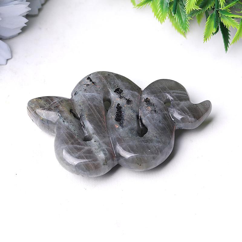 3.5" Labradorite Snake Crystal Carvings Wholesale Crystals