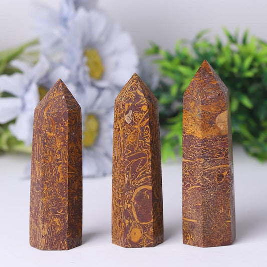 Calligraphy Jasper Points for Sale Healing Tower for Collection Wholesale Crystals