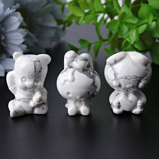 1.5" Howlite Animal Crystal Carvings Wholesale Crystals