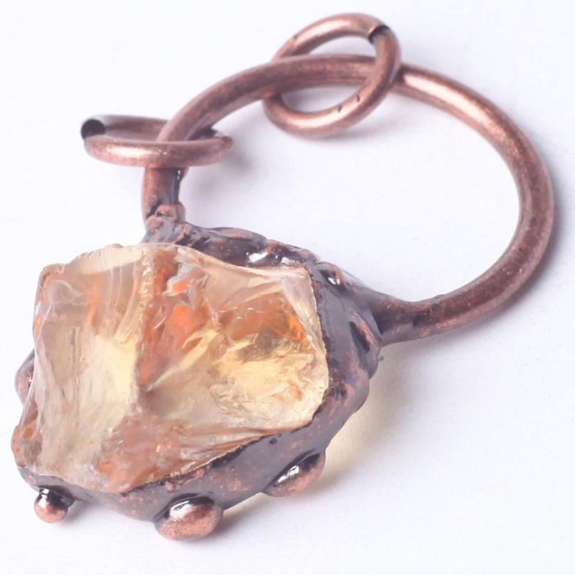 Wire Wrapped Raw Rough Irregular Shape Citrine Stone Crystal Pendant Wholesale Crystals