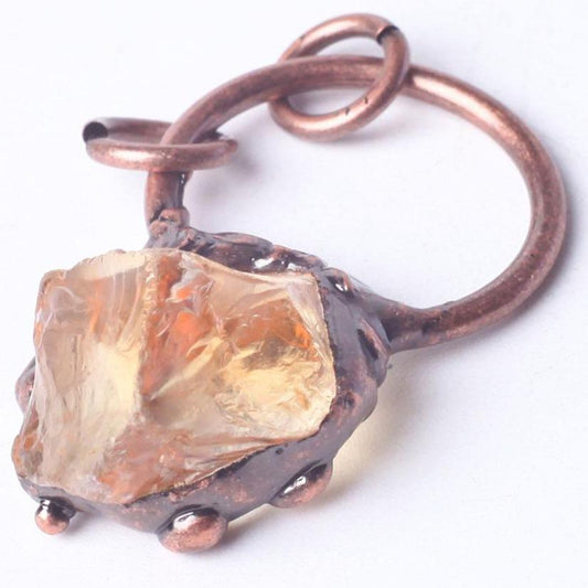 Wire Wrapped Raw Rough Irregular Shape Citrine Stone Crystal Pendant Wholesale Crystals