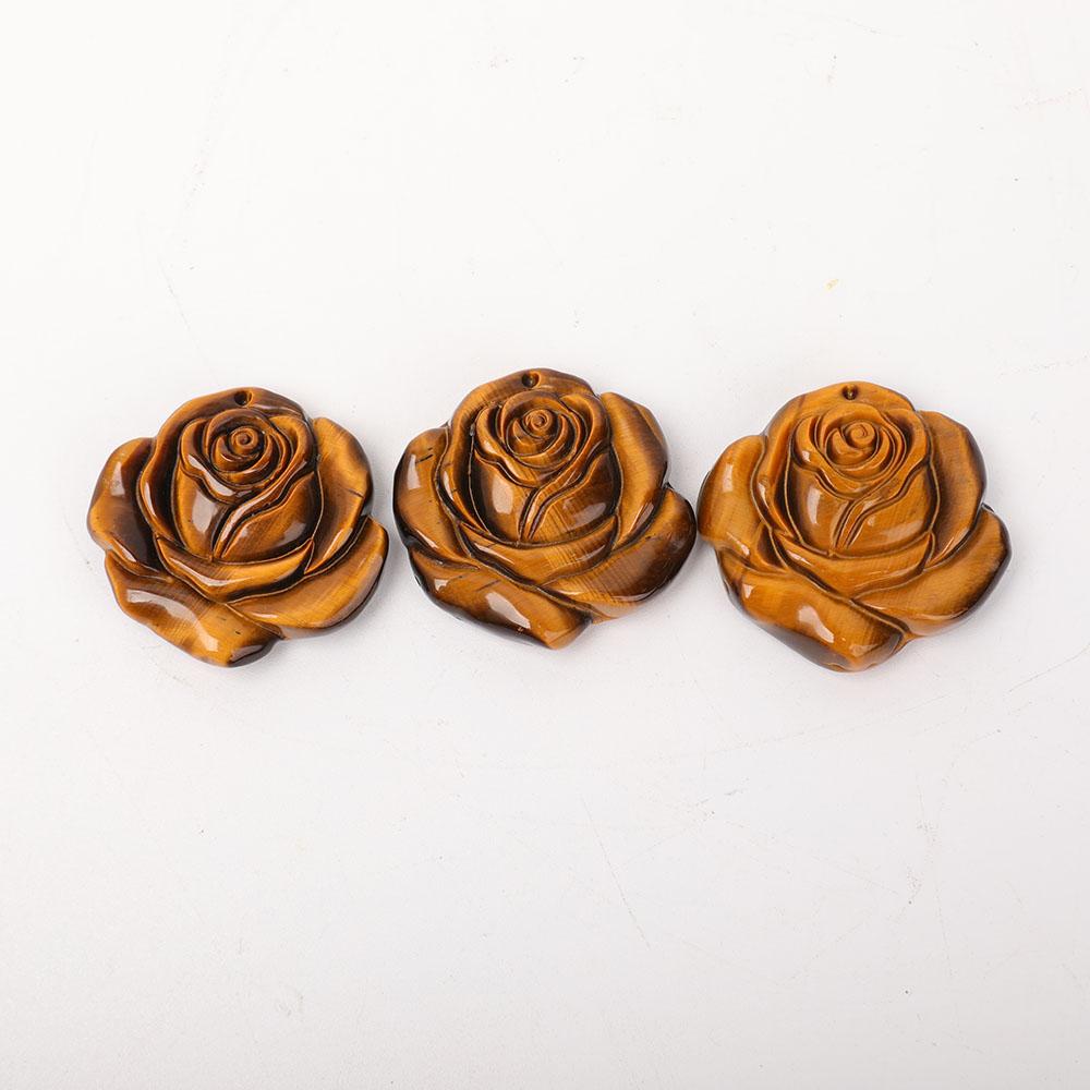 Tiger Eye Rose Flower Carvings Wholesale Crystals