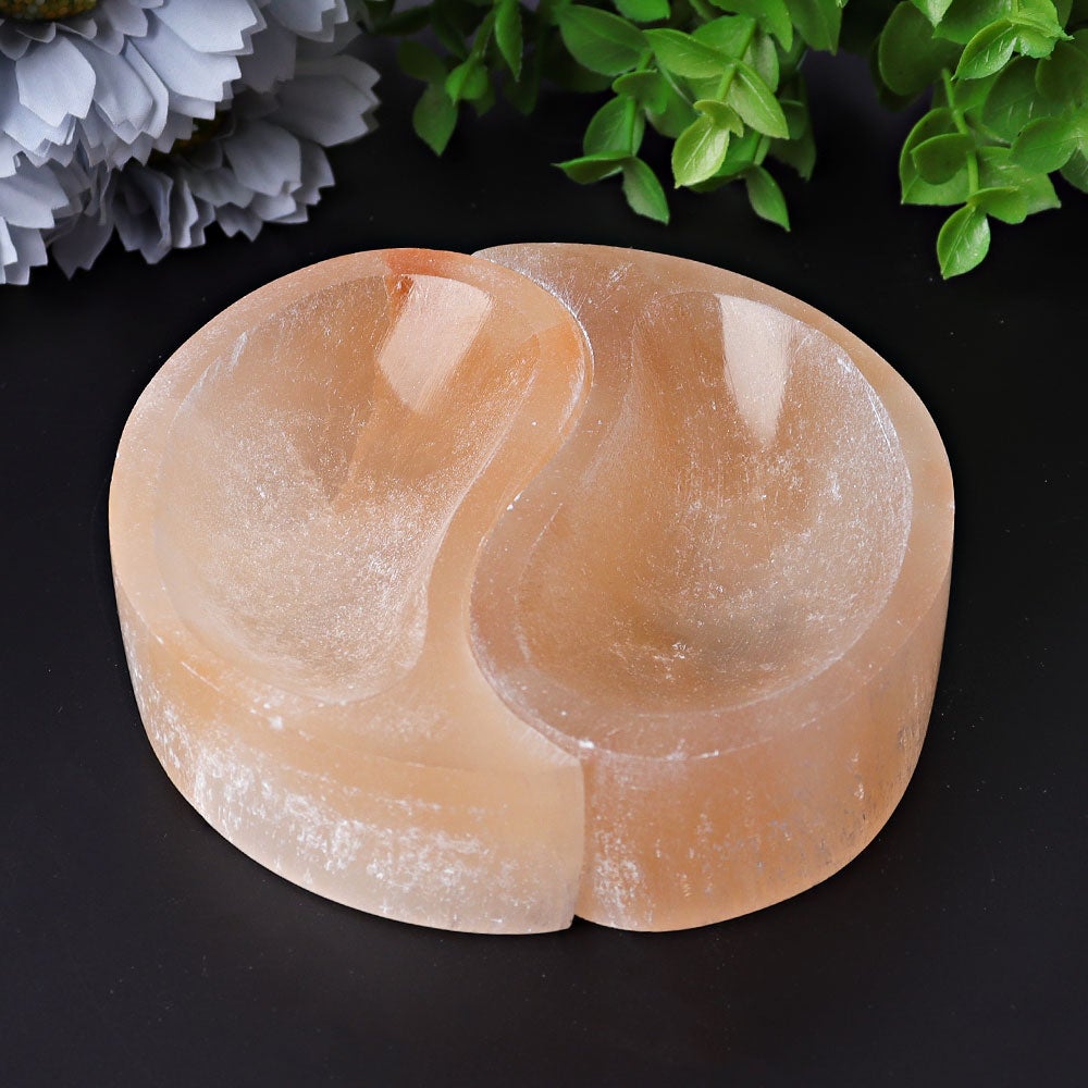 4" Peach Selenite Bowl Wholesale Crystals