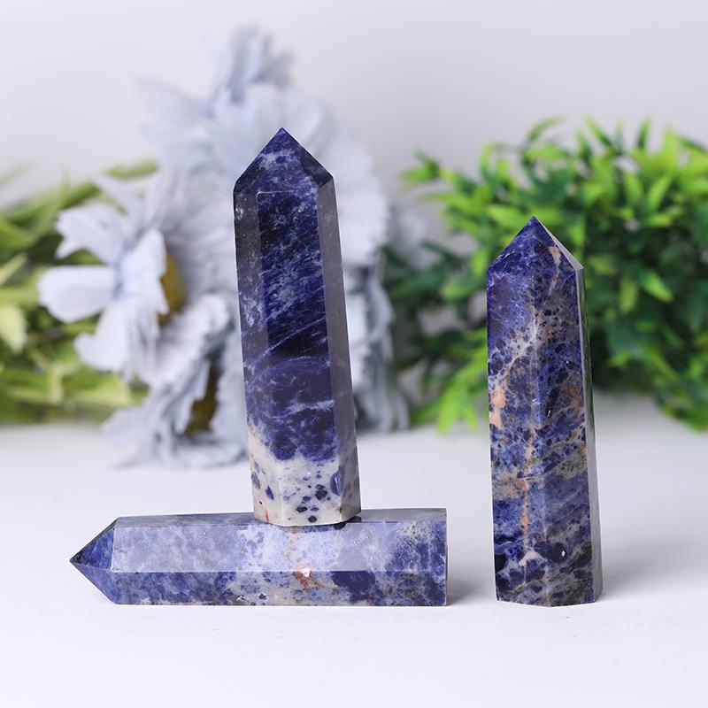 Wholesale Natural Crystal Healing Stone Sodalite Crystal Point Wholesale Crystals
