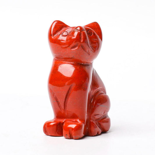 1.5" Red Jasper Cat Figurine Crystal Carvings Wholesale Crystals