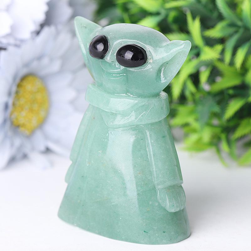 3" Green Aventurine Baby Yoda Master Crystal Carvings Wholesale Crystals
