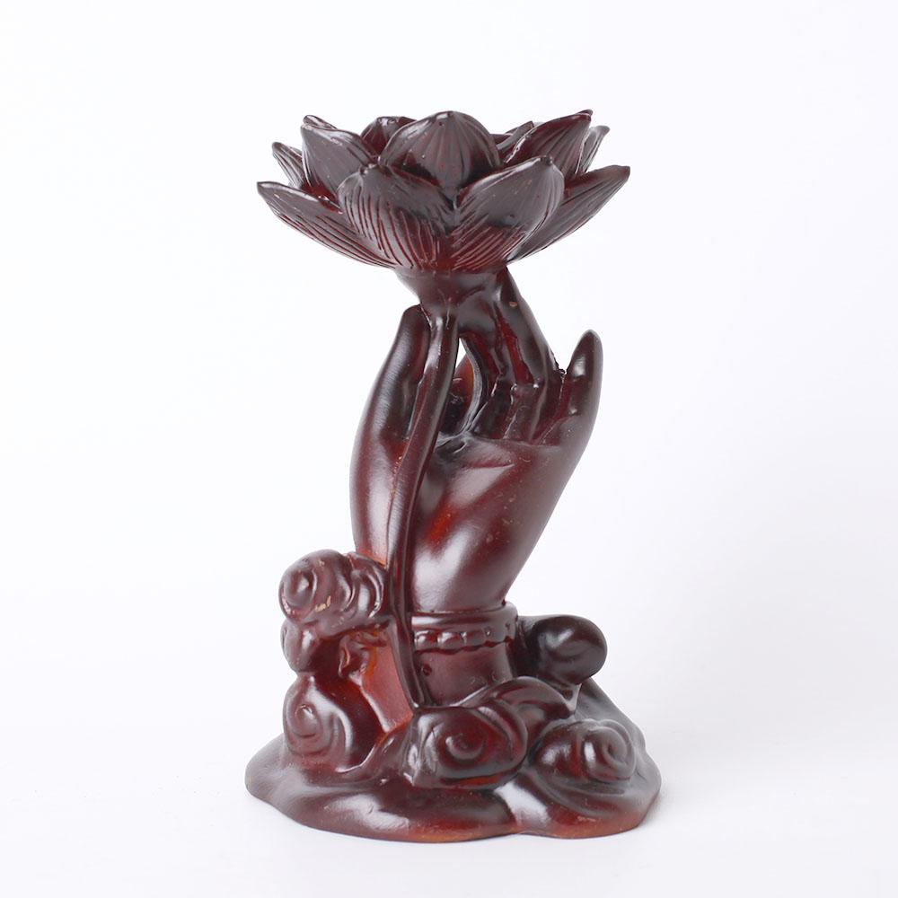 Resin Buddha Hand Lotus Statue Stand Wholesale Crystals