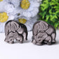 2" Silver Obsidian Elephant Crystal Carvings Wholesale Crystals