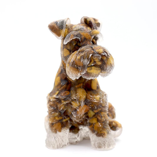 Tiger Eye Crystal Chips Resin Dog Figurines Wholesale Crystals