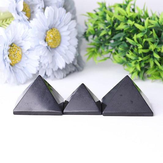 1.5"- 2.0" Shungite Pyramid Carvings Wholesale Crystals