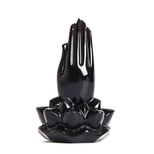 Black Obsidian Buddha Hand Carving Decoration Wholesale Crystals