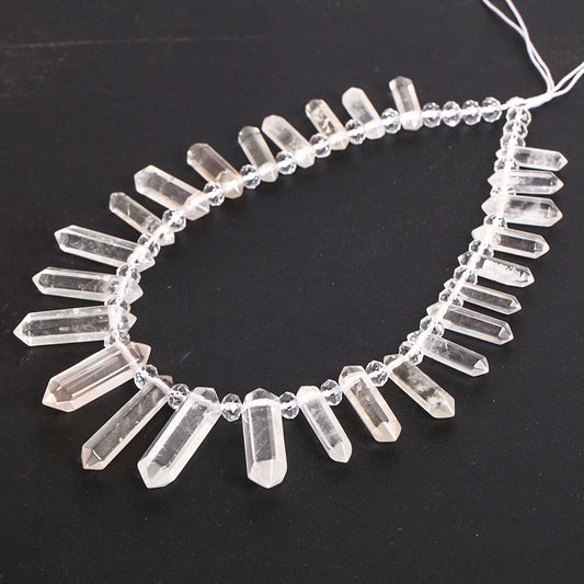 Clear Quartz Crystal Point Chain String for DIY Wholesale Crystals