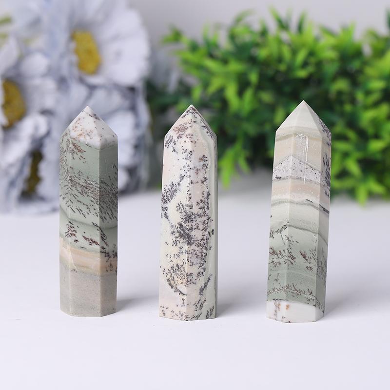 Natural Picture Jasper Point Wholesale Crystals