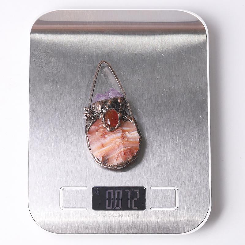 3" Carnelian Amethyst Pendant for Jewelry DIY Wholesale Crystals