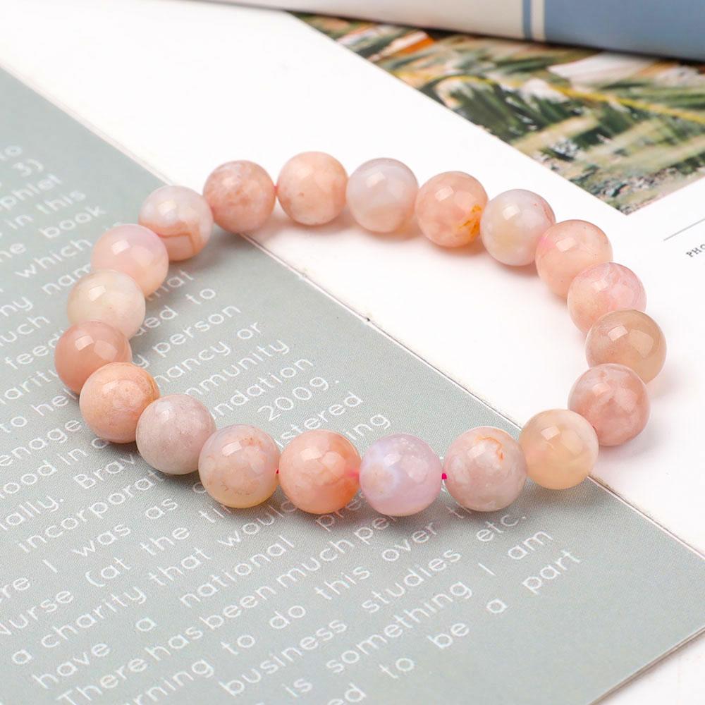 9.5mm Flower Agate Bracelet Wholesale Crystals