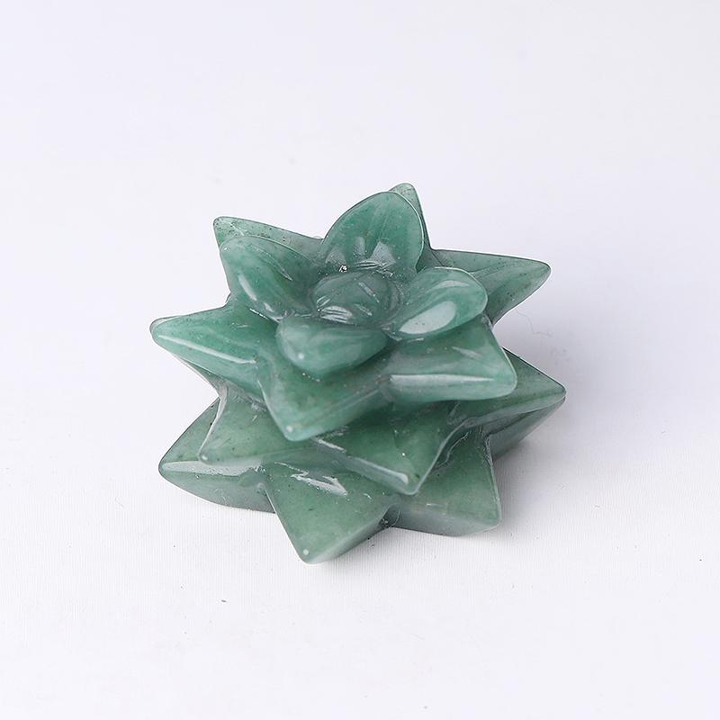 2" Green Aventurine Flower Crystal Carving Wholesale Crystals