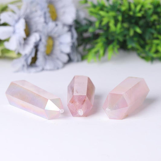 Wholesale High Quality Reiki Beautiful Angel Aura Rose Quartz Point Healing Stone Narural Crystal Tower Wholesale Crystals