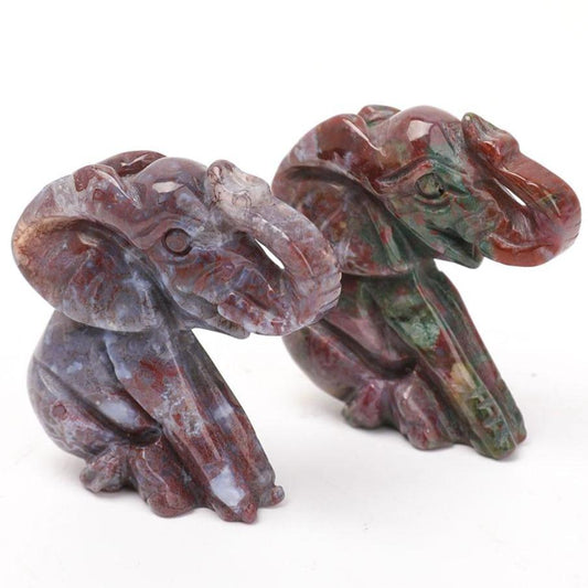 2" Ocean Jasper Elephant Carvings Wholesale Crystals