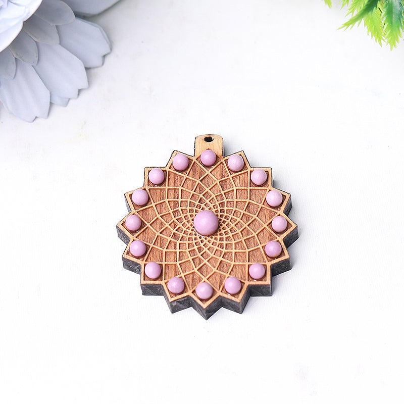 Wooden Chakra Crystal Pendant Wholesale Crystals