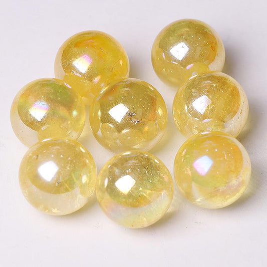 0.25kg Aura Yellow Crystal Spheres Wholesale Crystals