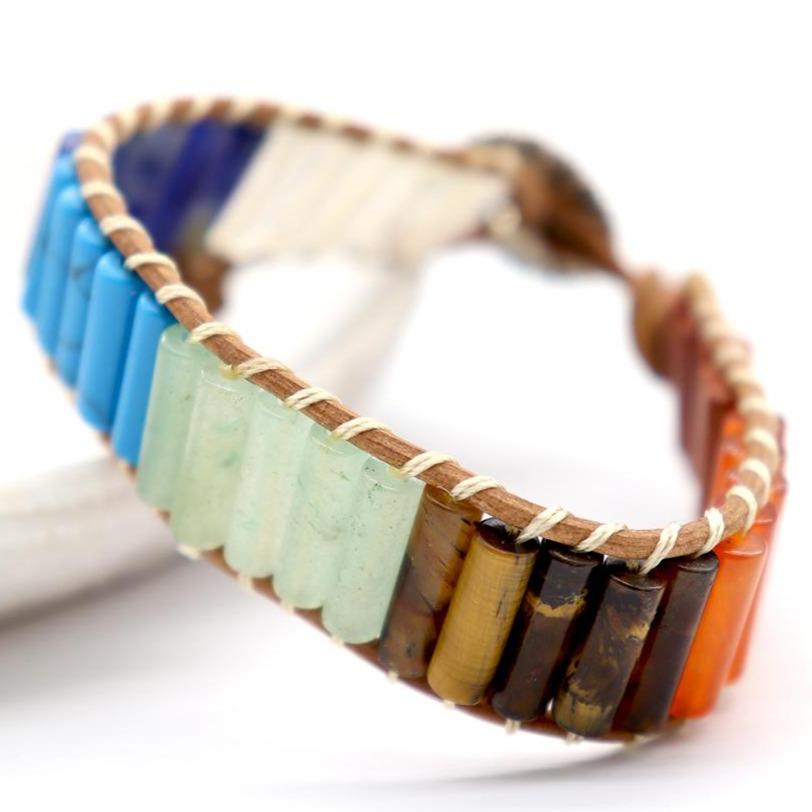 Boho Handmade Natural Crystal Healing 7 Chakra Bracelets Wholesale Crystals