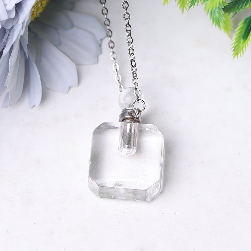 1.4" Empty Perfume Bottle Necklace DIY Wholesale Crystals