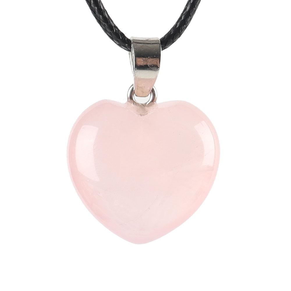 Rose Quartz Love Heart Shaped Gemstone Pendant Wholesale Crystals