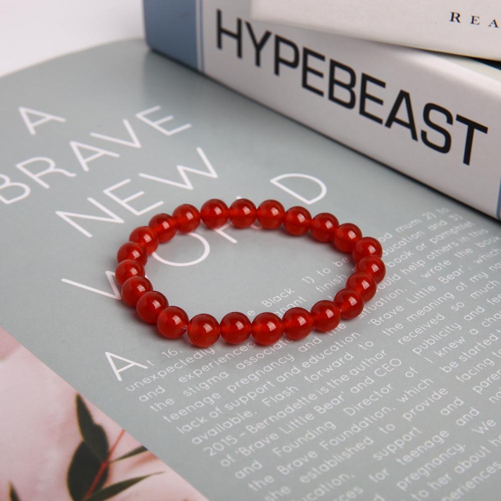 8mm Red Chalcedony Crystal Bracelet Wholesale Crystals