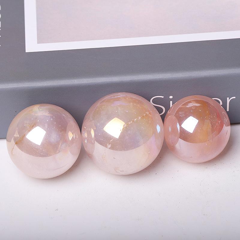 0.25kg Aura Rose Quartz Crystal Sphere Wholesale Crystals