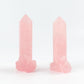 Rose Quartz Tower with Snake Carving Decor Base Wholesale Crystals