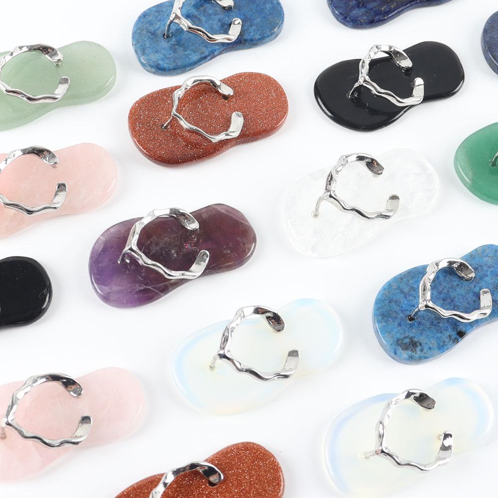 Natural High Quality Mini Crystal  Slippers Flip Flops Shape Crystal Pendant Wholesale Crystals