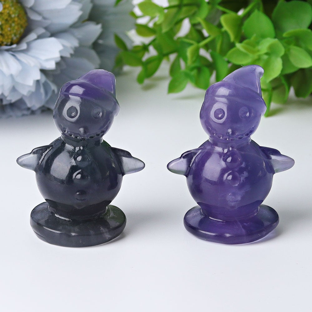 2.3" Fluorite Snowman Crystal Carvings Wholesale Crystals