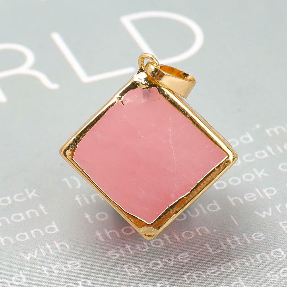 Rose Quartz Cube Pendant Wholesale Crystals