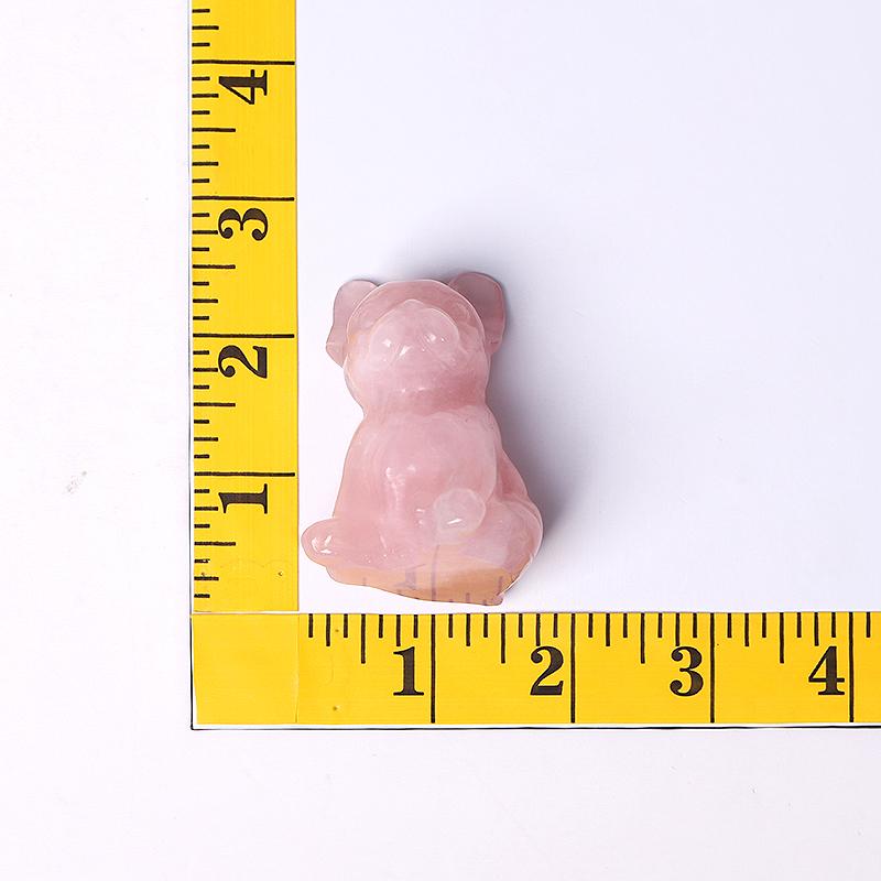 Rose Quartz Dog Crystal Carvings Wholesale Crystals