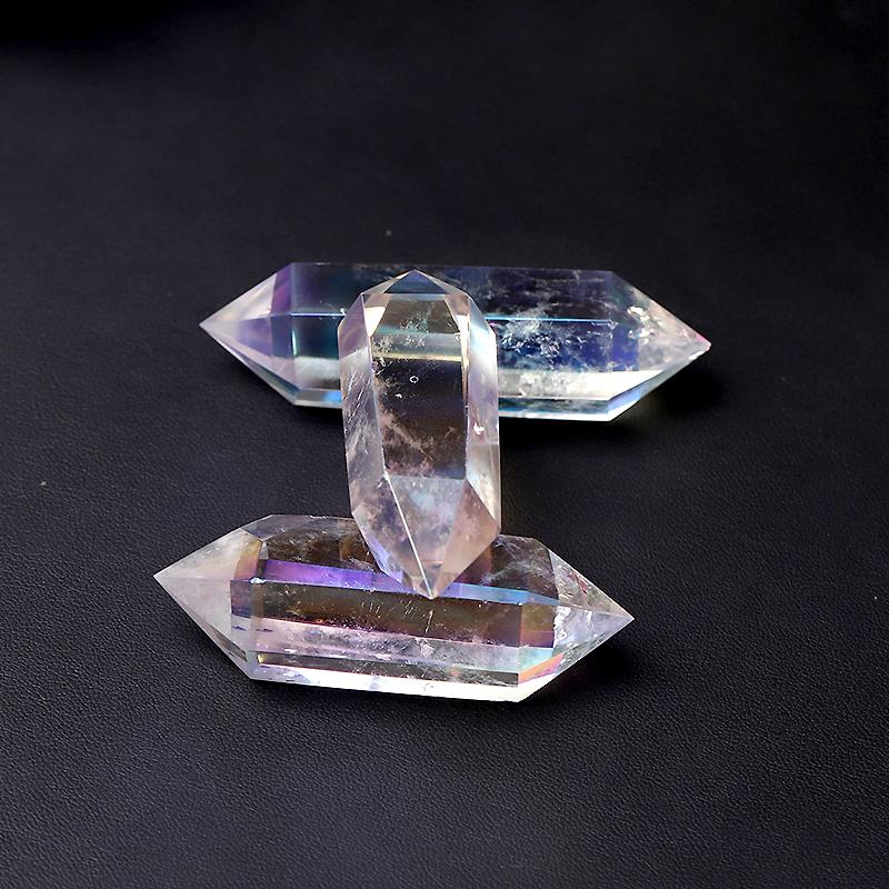 Aura Clear Quartz Double Terminated Point Wholesale Crystals