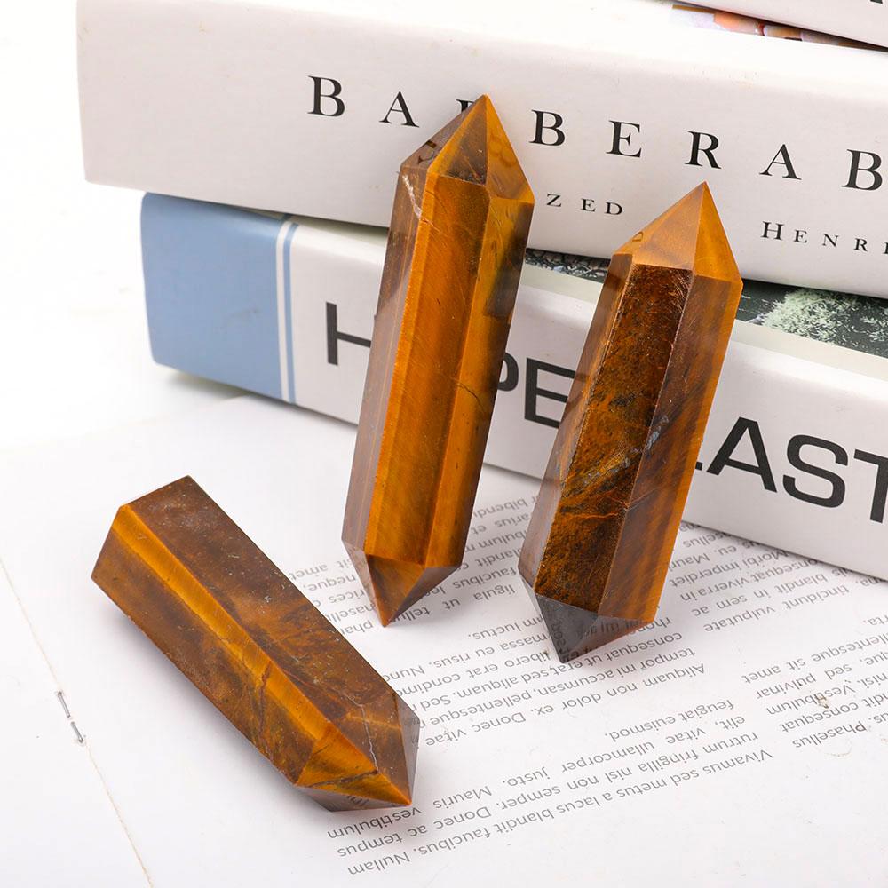 Tiger Eye Double Terminated Points Wholesale Crystals