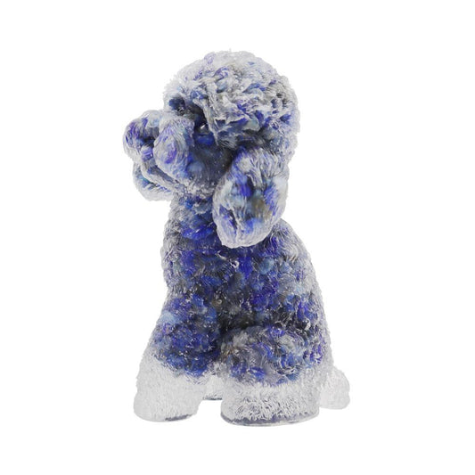 Resin Dog Figurines with Lapis Gravel Toy Poodle Wholesale Crystals